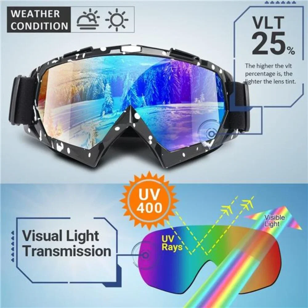 Adult Ski Goggles Snowboard Snowmobile Wide View Anti Fog UV Protection 2 Pack